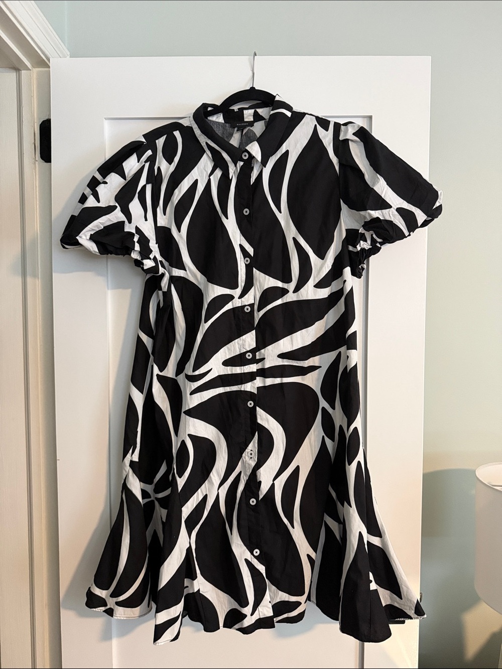 Halogen Abstract Print Short
Sleeve Cotton Shirtdress